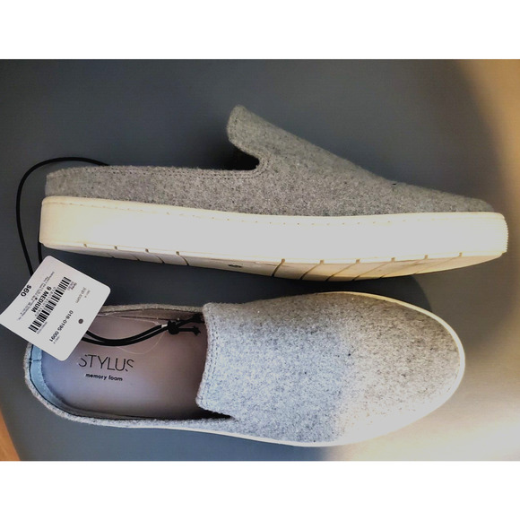 Stylus Memory Foam Gray Flannel Sneakers Slides Shoes Sz 9M NWT $60 MSRP - Picture 1 of 3